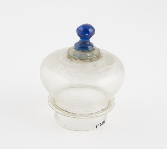 Glass lid from pharmacy display bottle, 1800-1860, English(?)