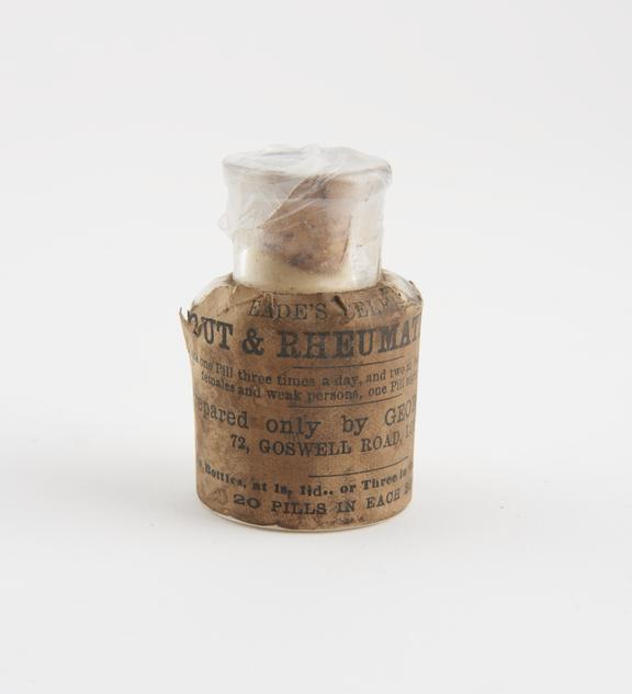 Small glass dispensing bottle, used for unidentified drug