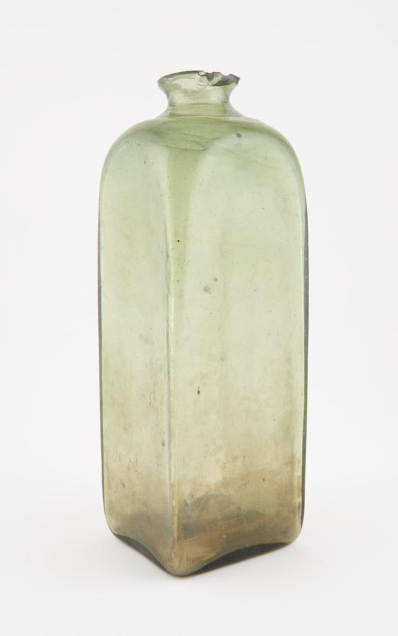 Glass storage bottle, Spanish, 17th or 18th century