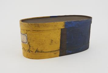 Wooden berb box covered with coloured paper