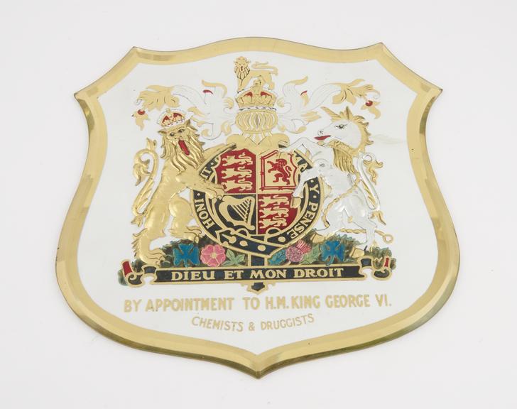 Royal arms of George VI for window display by Squire of Oxford