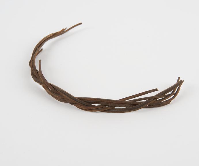 Fragment of plaited wooden band, African, 1890-1930