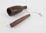 Carved wooden mortar and pestle, mortar cone shaped