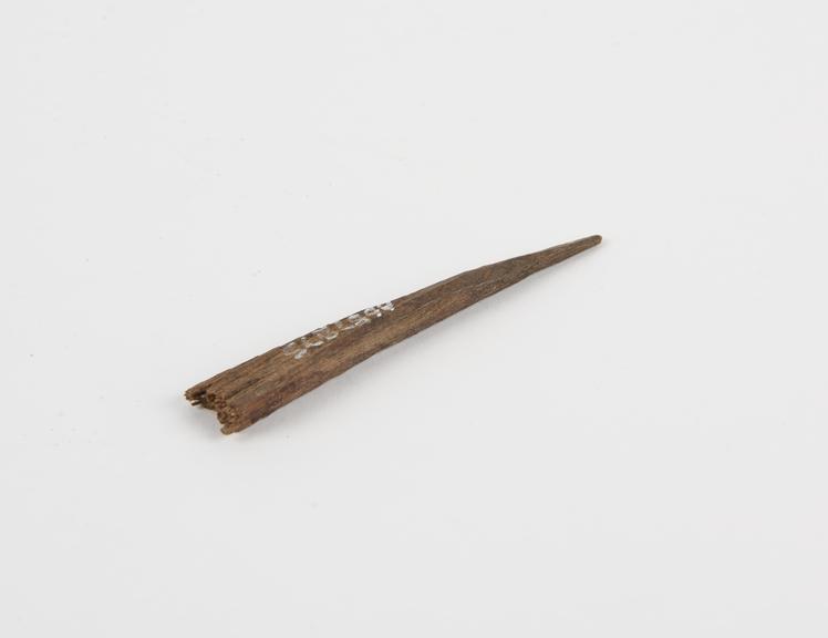 Wooden stick, pointed, part of medicine man's bag, African