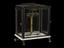 Analytical balance in cast iron framed case with glass panels