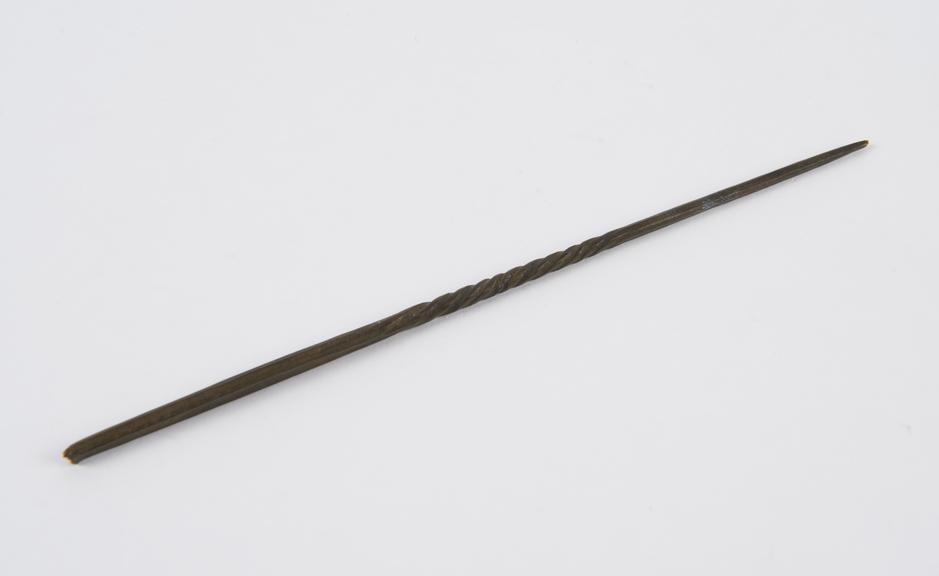 Combined probe and scoop, bronze, incomplete, African, 1801-1930