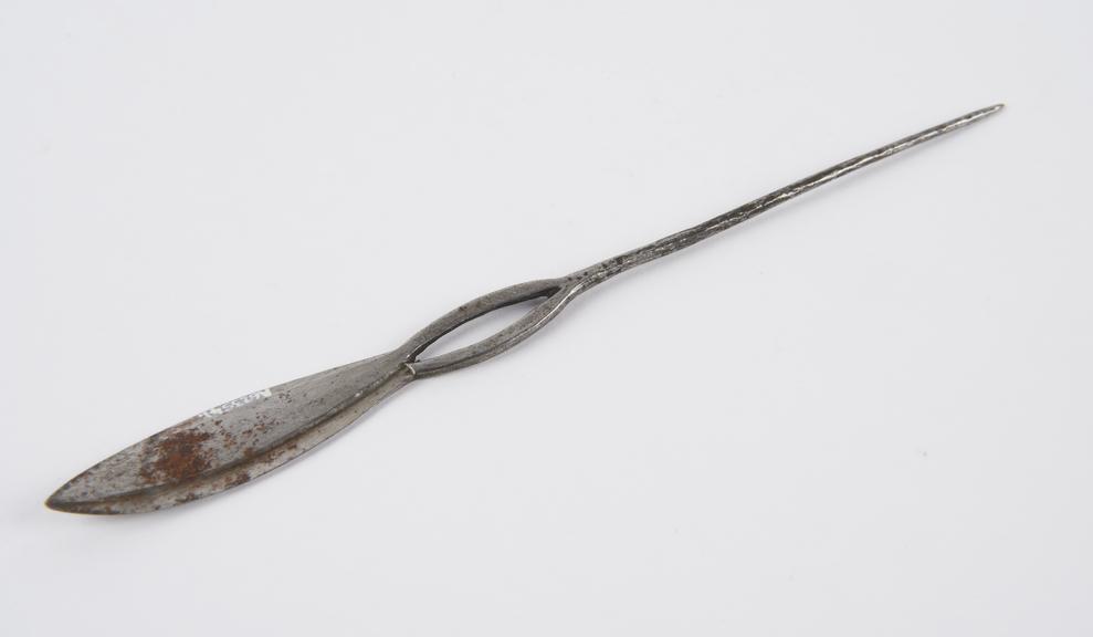 Combined probe and spatula, steel, African, 1801-1930