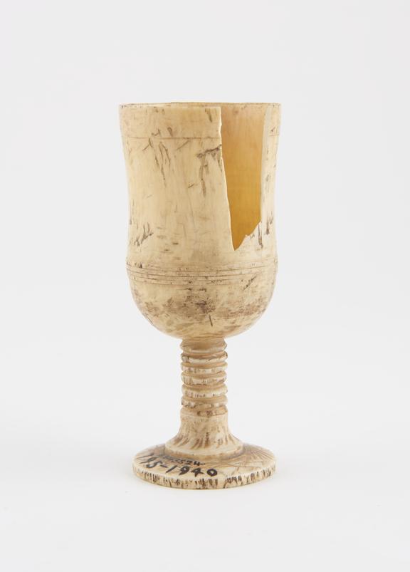 Ivory goblet, crudely finished