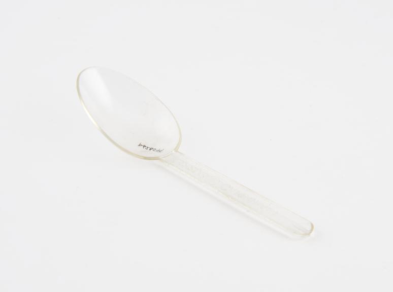 Plastic medicine spoon, by Capecraft, British, 1940-1970