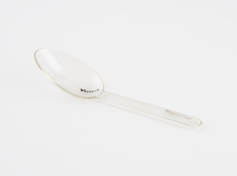 Plastic medicine spoon, by Capecraft, British, 1940-1970