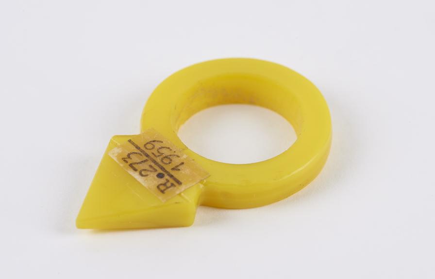 Amuletic ring, glass, made in Europe for use in Africa, Europe