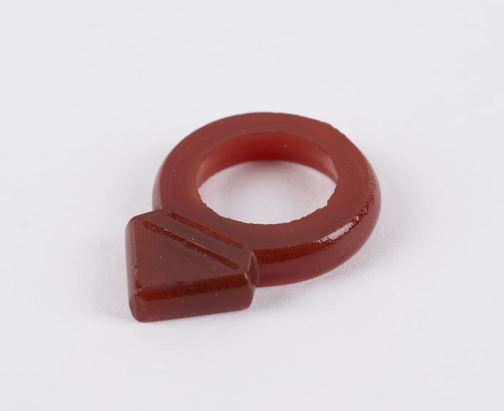 Amuletic ring, glass, made in Europe for export to Africa