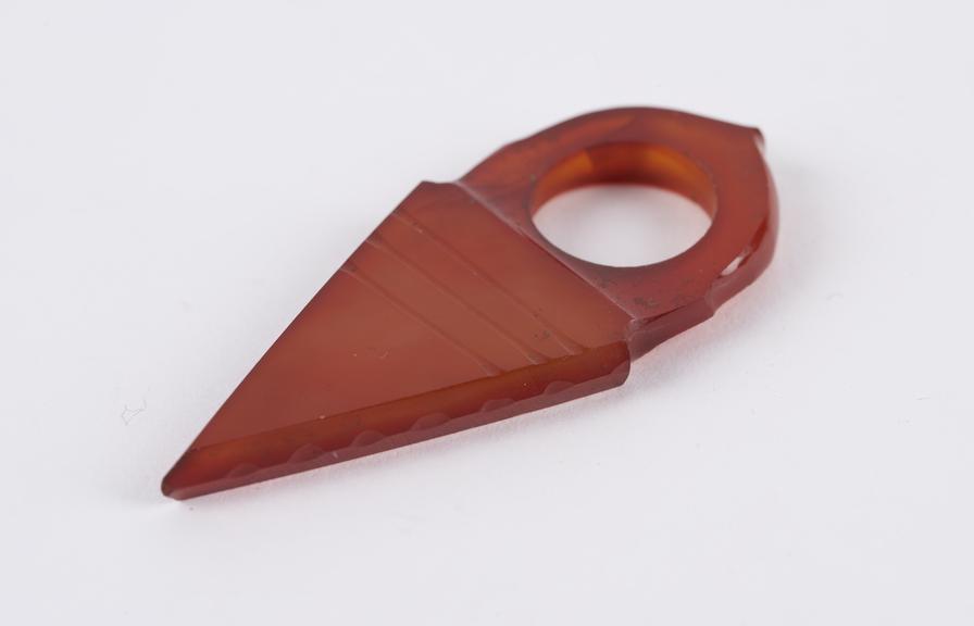 Glass arrowhead trade amulet, made in Europe for use in Africa