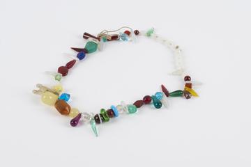 Amuletic necklace of coloured glass trade beads