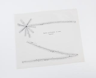 Black and white photographic print of atom track