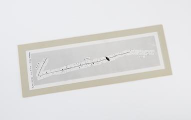 Black and white photographic print of atom track