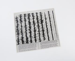 Black and white photographic print of atom track