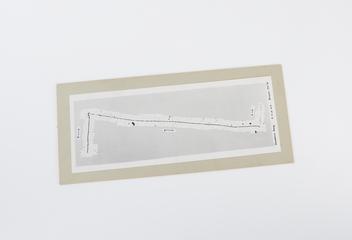 Black and white photographic print of atom track