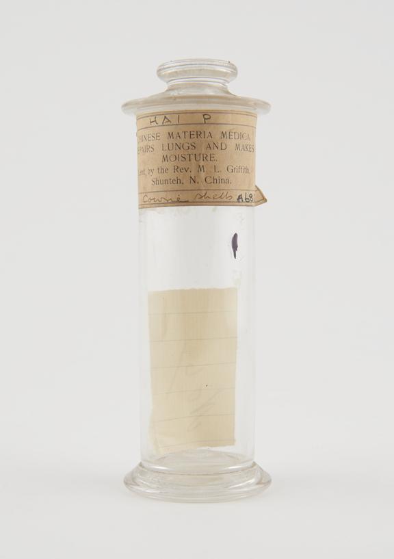 Glass specimen bottle, empty