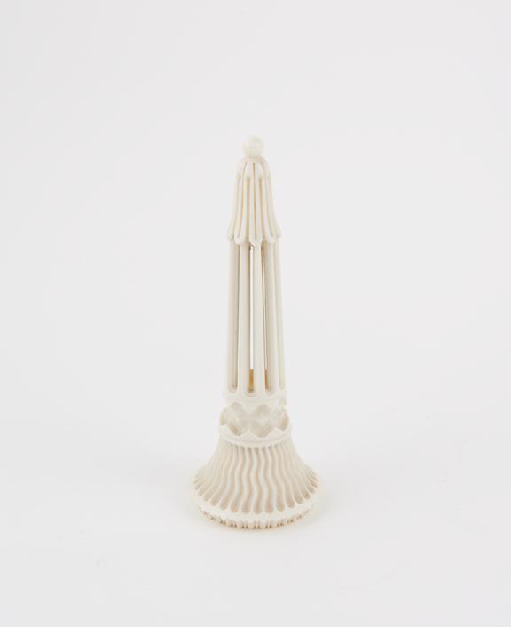 Ornamentally turned ivory ring stand