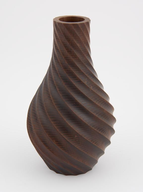 One blackwood vase (with neck), spiral turning