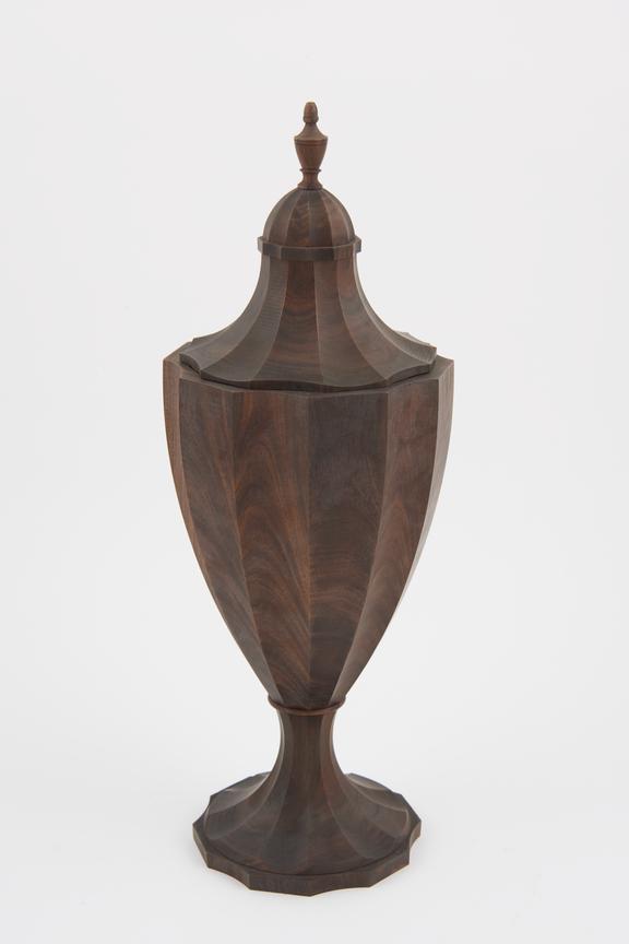 One shell vase with lid, by Holtzapffel and Company, London