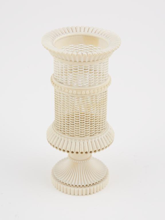 One shell vase, ornamentally turned, by Holtzapffel and Company