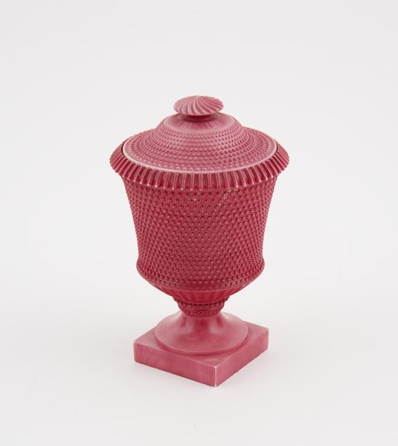 One ivory vase, red, by Holtzapffel and Company, London