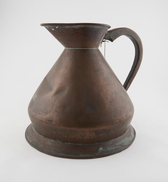 Copper measuring jug, capacity two gallons