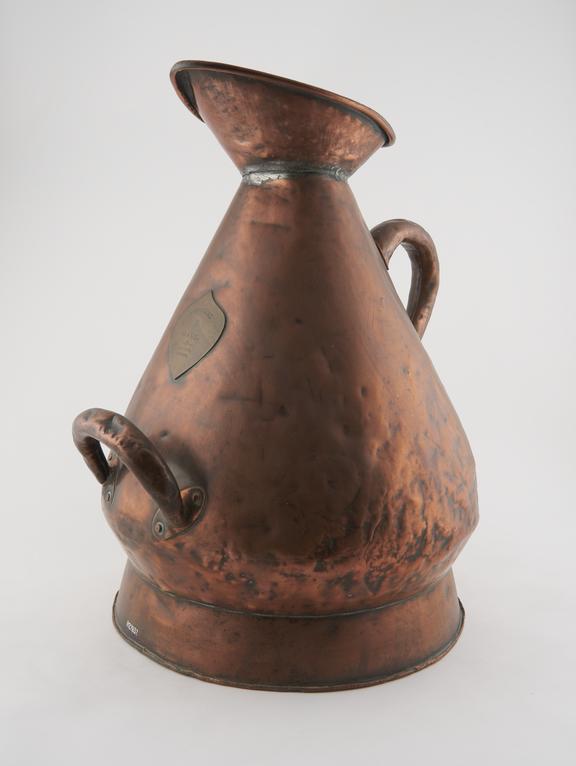 Three gallon measure, copper, by J. Spence of Airdrie, Victorian