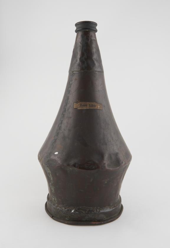 Bottle, copper, perhaps a wine measure, probably French