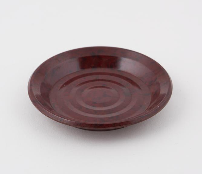 Ashtray made  of dark brown mottled phenol formaldehyde