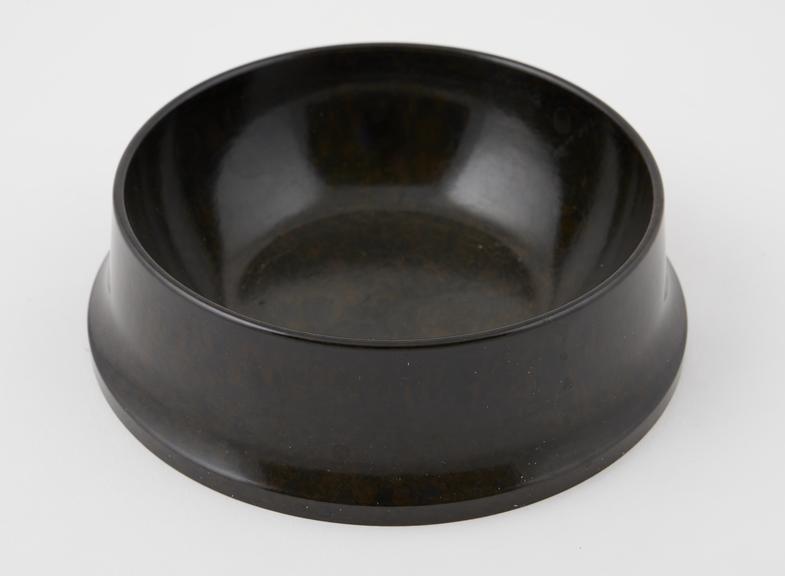 Ashtray  made of  mottled green/black  phenol formaldehyde