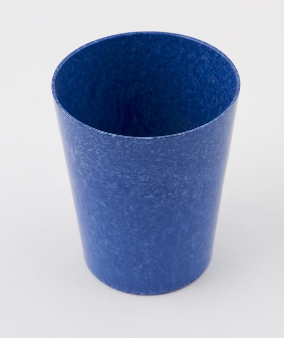 Picnic beaker of mottled blue urea formaldehyde