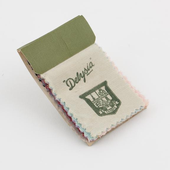 Sample book labelled Delysia' containing 26 samples of viscose