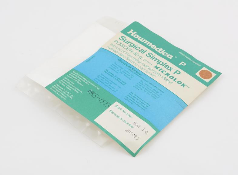 "Surgical Simplex P" acrylic bone cement powder and instruction