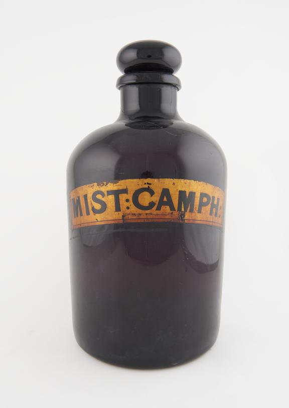 Pharmacy storage bottle, amethyst glass