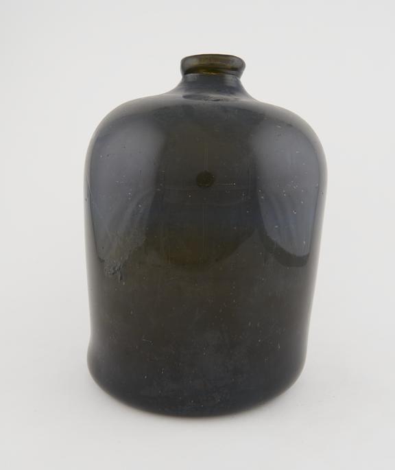 Storage bottle, blue glass, unlabelled, English