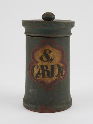 Green wooden herb box