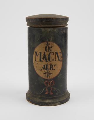 Wooden drug jar with lid