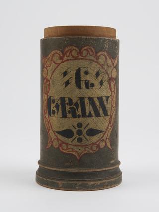 Wooden storage jar for unidentified drug