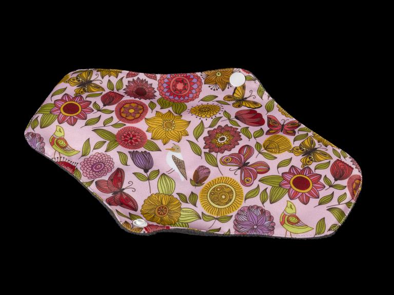 Nine reusable menstrual pads and carry case