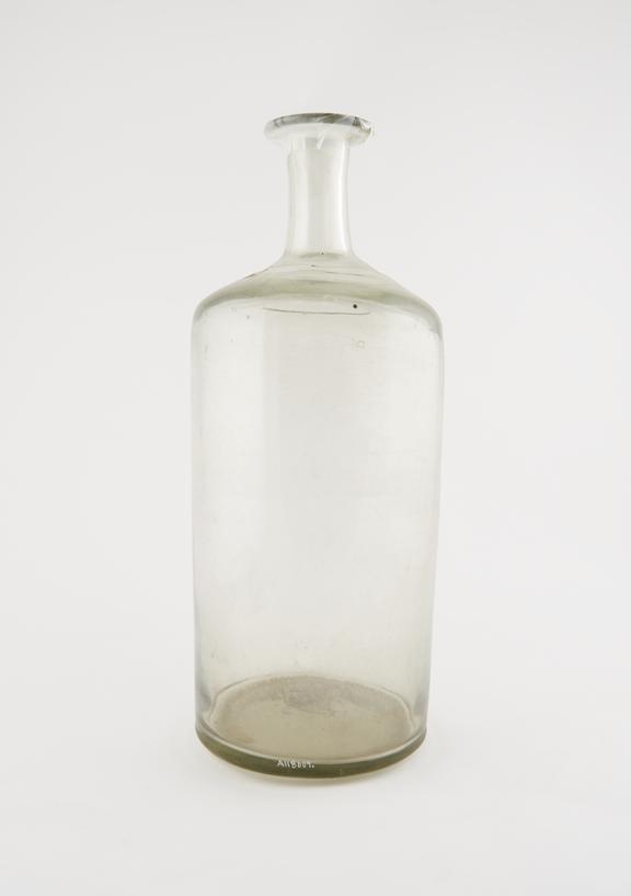 Glass pharmacy bottle, Spanish, 1st half of 19th century