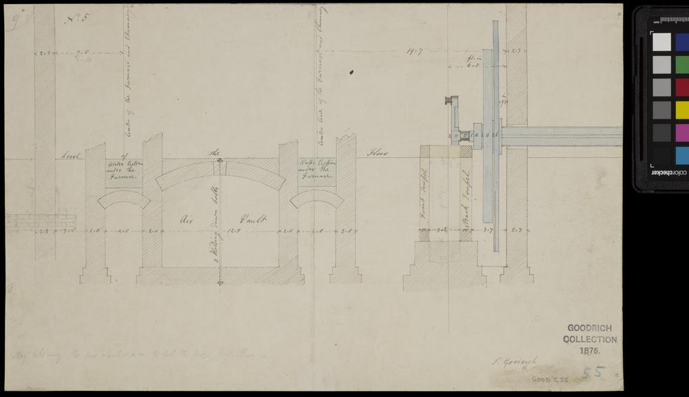 Drawing of engine house, cross section