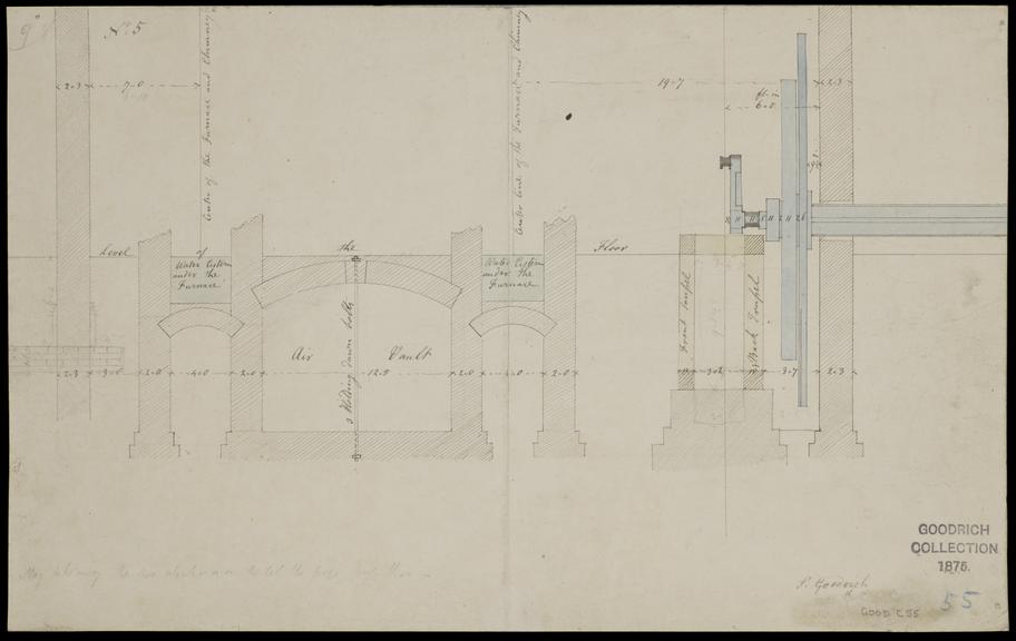 Drawing of engine house, cross section