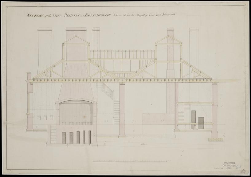 Section of the copper refinery and brass foundry to be erected in His Majesty's Dockyard, Portsmouth