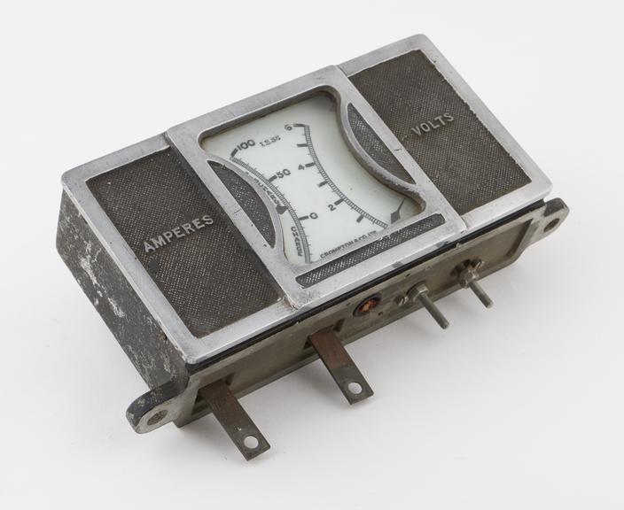 battery charge/discharge meter and voltmeter, 50-0-100 amps