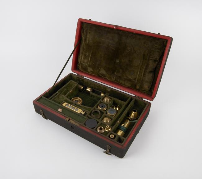 Case for mid 18th century compound monocular microscope