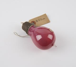 One of eighty-six early incandescent lamps. Carbon filament lamp