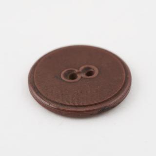 Parkesine button, flat, dark brown, circular